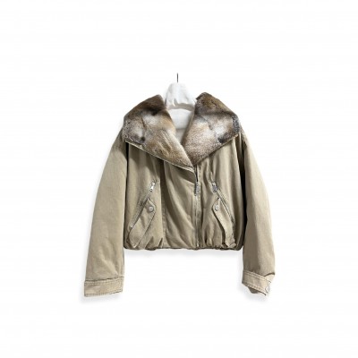 PRADA WOMEN'S CROPPED FUR PARKA WITH PRADA WOMEN'S CROPPED FUR PARKA WITH